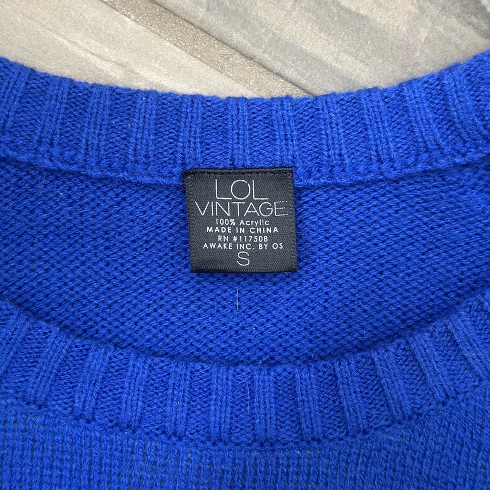 L.O.L. Vintage Royal Blue Christmas Tree Sweater - Picture 2 of 2